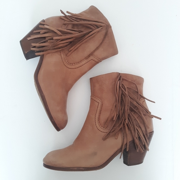 Sam Edelman Louie Fringe Ankle Booties Cowgirl - Picture 3 of 8